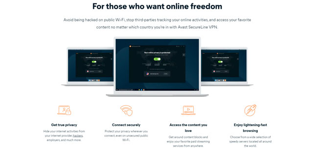 Avast SecureLine Home Page