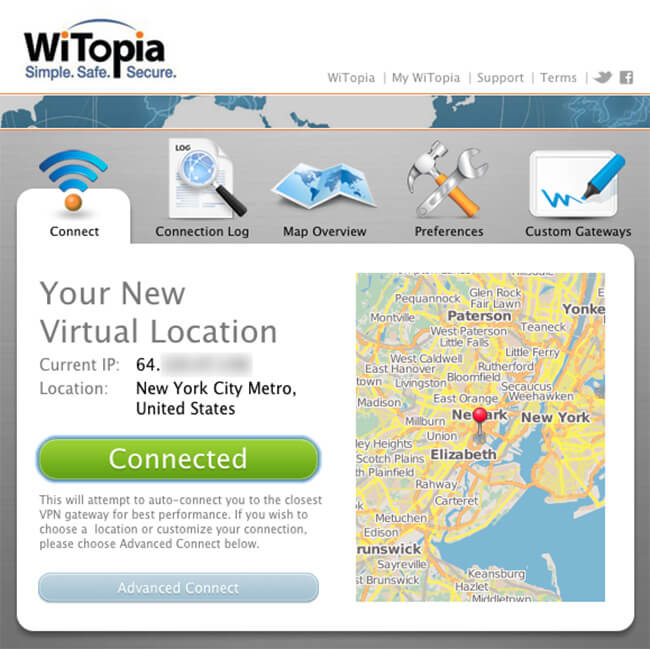 WiTopia Interface