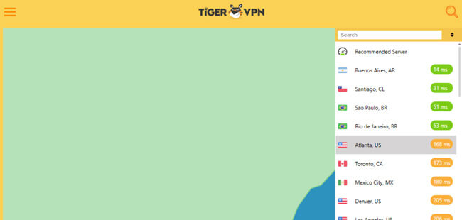 TigerVPN interface